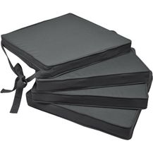 Bild für 4er Set Beautissu Stuhlkissen Loft SK Graphitgrau