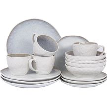 Bild für 16-teiliges Tafelservice SESAME Steinzeug Hellgrau