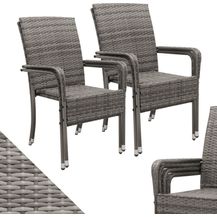 Bild für Juskys Polyrattan Gartenstühle Yoro 4er Set