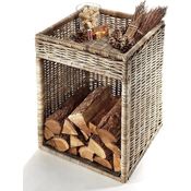 Kobolo Kaminholzkorb Kaminholzständer aus Rattan mit Ablagefläche