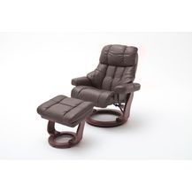 Bild für Relaxsessel Calgary XXL creme Leder mit Hocker/ Natur