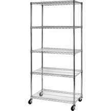 Bild für Seville Classics Schwerlastregal mit 5 Böden und Lenkrollen, 91, 4x45, 7x182, 8 cm (LxBxH)