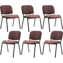 Bild für CLP 6er Set Besucherstuhl Ken Stoff stapelbar und mit robustem Metallgestell,braun