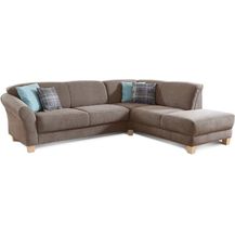 Bild für CAVADORE Ecksofa Gootlaand mit Ottomane rechts / Große Couch im Landhausstil / Mit Federkern /257 x 84 x 212 / Braun