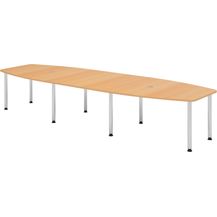 Bild für bümö Konferenztisch oval 400x130 cm großer Besprechungstisch in Buche