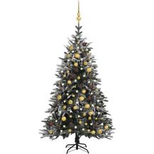 Bild für vidaXL Künstlicher Weihnachtsbaum LEDs & Kugeln Beschneit 180cm PVC PE