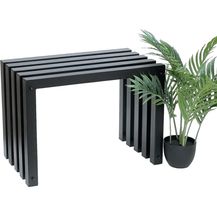 Bild für DanDiBo Hocker Metall Schwarz Sitzbank Massiv Wetterfest 60 cm Sitzhocker 96446 Ida Modern Bank Lamellenhocker