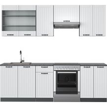 Bild für Küchenzeile Fame-Line Weiß Landhaus/Anthrazit 240 cm ohne Arbeitsplatte Vicco