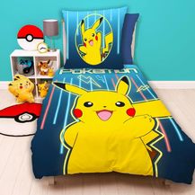Bild für Pokemon Bettwäsche für Kinder mit Pikachu 135x200 80x80 cm Motiv Glow aus 100% Baumwolle
