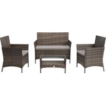 Bild für SVITA BROOKLYN Polyrattan Sitzgruppe Balkon Rattan Lounge Gartenmöbel Set braun
