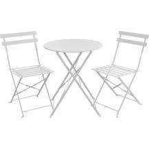 Bild für SVITA Balkonmöbel Bistroset Stuhl Tisch Garten Bistro Cafe Metall Klappmöbel Weiß