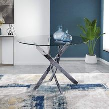 Bild für GOLDFAN Esstisch Rund Glas Moderner Küchentisch Runder Glastisch für Esszimmer Wohnzimmer Küche