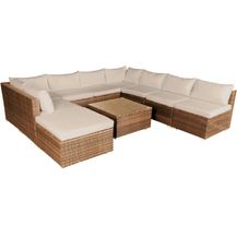 Bild für BRAST Gartenmöbel Lounge Sofa Couch Set Paradise Braun Poly-Rattan für 7 Personen