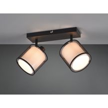 Bild für Deckenstrahler BURTON 2 flammig Stoff Organza Schwarz Weiß