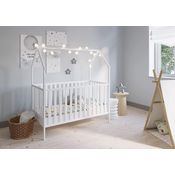 FabiMax 'Schlafmütze' Kinderbett, 70x140 cm, weiß, mit Matratze Comfort, Kiefer massiv, 3-fach höhenverstellbar, umbaubar