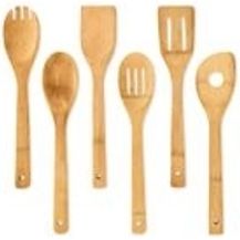 Bild für Küchenzubehör Kochlöffel und Pfannenheber 6er-Set nachhaltig Bambus Natur