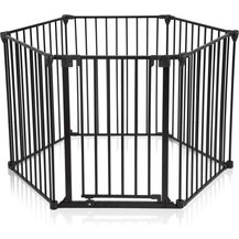 Bild für Baby Vivo Kaminschutzgitter 380 cm XXL / Absperrgitter 5+1 mit Tür in Schwarz (5 Elemente und eine Tür)