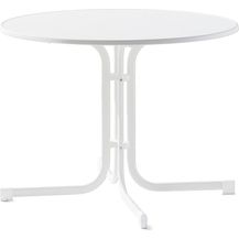 Bild für SIEGER Tisch 136/W 100 cm weiß Gestell aus Stahl in weiß