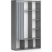 Bild für Kinderkleiderschrank Luigi Grau 105.8 x 178.1 cm mit Vorhang-Kleiderstange Vicco