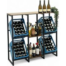 Bild für DanDiBo Getränkekistenregal 4 Kisten mit Ablage Holz Metall 96564 Getränkeregal Kistenregal Getränkekistenhalter