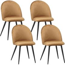 Bild für Albatros Esszimmerstühle mit Samt-Bezug 4er Set CAPO