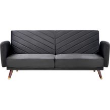 Bild für Schlafsofa 3-Sitzer Samtstoff schwarz SENJA