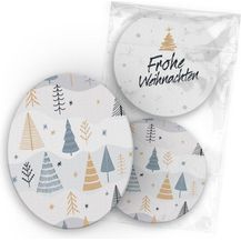 Bild für itenga Bierdeckel itenga 40x Bierdeckel Tannenbäume I Frohe Weihnachten I Untersetzer I