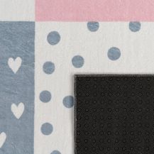 Bild für Paco Home Teppich Kinderzimmer Kinderteppich Spielteppich Kurzflor rutschfest Krone Herzen Punkte Sonne Regenbogen Buchstaben