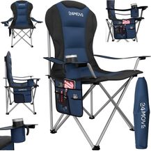 Bild für 24Move Campingstuhl Campingstuhl faltbar inkl. Tragetasche, bis 150kg belastbar, blau (bequeme Arm- und Rückenlehne)