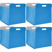 Bild für 4er Set Filz Aufbewahrungsbox 33x33x38cm Kallax Filzkorb Blau