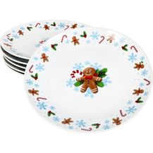 Bild für 6x Candyman Kuchenteller Porzellan 6 Personen Dessert-Teller Weihnachten eisblau