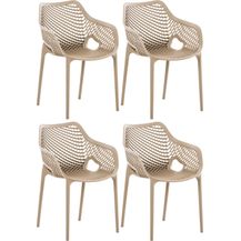 Bild für CLP 4er Set Stühle Air XL stapelbar mit einer Sitzhöhe von 44 cm,schlamm
