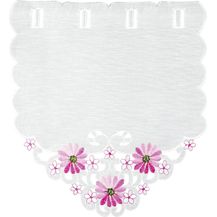 Bild für ARSVITA Fenstergardine mit Stickerei, Blumen oder Schmetterlingen bestickte 35x40cm Fensterbild, in vielen verschiedenen Designs verfügbar (Farbe: Rosa