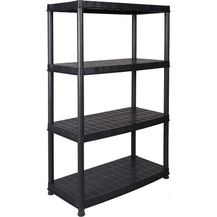 Bild für KREHER Kunststoff Steckregal 18" mit 4 Böden und hoher Tragkraft in Schwarz