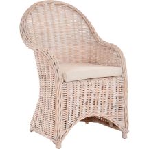 Bild für Krines Home Esszimmersessel Rattansessel Esszimmerstuhl mit Armlehne Korbsessel Esszimmersessel