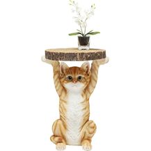 Bild für Kare Design Beistelltisch Animal Ms Cat, Ø33cm, kleiner, runder Katzen Couchtisch, Holzoptik, Tierfigur als ausgefallener Wohnzimmertisch (H/B/T)