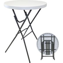 Bild für Stehtisch klappbar Ø 80 cm Tischplatte Höhe 110 cm Stahlgestell Partytisch Bistrotisch in weiß