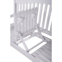 Bild für Gartenbank mit hochklappbarem Tisch aus 100% Eukalyptus white washed