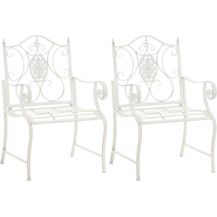 Bild für CLP 2er Set Gartenstühle Punjab mit Armlehnen,antik weiß