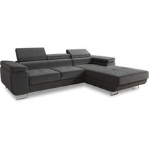 Bild für Ecksofa Divo mit Schlaffunktion, Bettkasten und einstellbare Kopfstützen (Grau (Kronos 22)