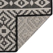 Bild für vidaXL Outdoor-Teppich Flachgewebe 100x200 cm Schwarz Gestreift 340850