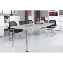 Bild für Konferenztisch KT22C 220x105cm Grau 4-Fuß Gestellfarbe: Chrom