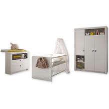Bild für Babyzimmer Kinderzimmer inkl. Wickelkommode Bett Kleiderschrank PAULA weiß 3tlg.