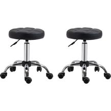 Bild für HOMCOM Rollsitz höhenverstellbarer Drehhocker mit Rädern (Arbeitshocker, 2 St, Rollhocker)