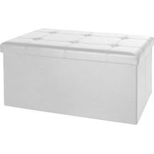 Bild für Casaria Sitztruhe mit Stauraum 80 x 40 x 40 cm Faltbar 100 L Gepolstert Deckel Kunstleder Wohnzimmer Schlafzimmer Sitzhocker Sitzbank Aufbewahrungsbox Weiß