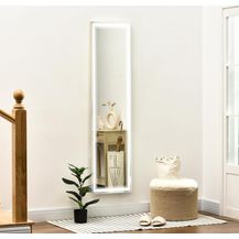 Bild für HOMCOM Standspiegel 2 in 1 Ganzkörperspiegel mit LED-Licht, freistehend, dimmbar (Set, 1-St, 1 Ankleidespiegel)