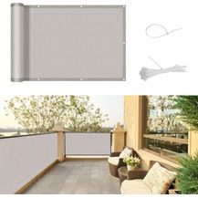 Bild für SUNNY GUARD Balkon Sichtschutz 90x600c Balkonabdeckung PES UV-Schutz Balkonverkleidung wetterfester,mit Kabelbinder,Taupe