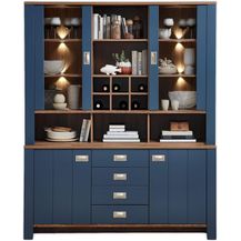 Bild für DIJON Buffetschrank in Parisian Blue, Haveleiche Cognac Optik
