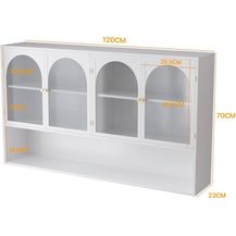 Bild für Celya Wandhängeschrank 120 cm vier Türen Glas Wandschrank Aufbewahrung