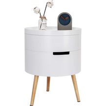 Bild für Beistelltisch mit Stauraum aus Holz in Weiß weiß